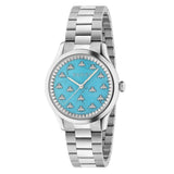 Buy Shop Gucci G Timeless Quartz Turquoise Dial Silver Steel Strap Unisex Watch - YA1265044 USA Online