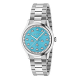 Buy Shop Gucci G Timeless Quartz Turquoise Dial Silver Steel Strap Unisex Watch - YA1265044 USA Online