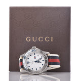 Buy Shop Gucci G Timeless Quartz White Dial Two Tone Nylon Strap Watch for Men - YA126239 USA Online
