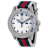 Buy Shop Gucci G Timeless Quartz White Dial Two Tone Nylon Strap Watch for Men - YA126239 USA Online
