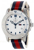 Buy Shop Gucci G Timeless Quartz White Dial Two Tone Nylon Strap Watch for Men - YA126239 USA Online