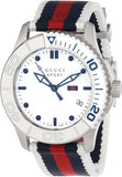 Buy Shop Gucci G Timeless Quartz White Dial Two Tone Nylon Strap Watch for Men - YA126239 USA Online