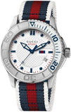 Buy Shop Gucci G Timeless Quartz White Dial Two Tone Nylon Strap Watch for Men - YA126239 USA Online