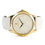 Buy Shop Gucci G Timeless Quartz White Dial White Leather Strap Watch For Women - YA1264033A USA Online