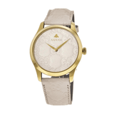 Buy Shop Gucci G Timeless Quartz White Dial White Leather Strap Watch For Women - YA1264033A USA Online