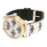 Buy Shop Gucci G Timeless Quartz White Dial White Leather Strap Watch For Women - YA1264109 USA Online