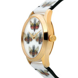 Buy Shop Gucci G Timeless Quartz White Dial White Leather Strap Watch For Women - YA1264109 USA Online