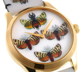 Buy Shop Gucci G Timeless Quartz White Dial White Leather Strap Watch For Women - YA1264109 USA Online