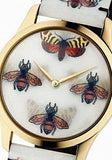 Buy Shop Gucci G Timeless Quartz White Dial White Leather Strap Watch For Women - YA1264109 USA Online