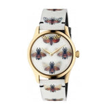 Buy Shop Gucci G Timeless Quartz White Dial White Leather Strap Watch For Women - YA1264109 USA Online