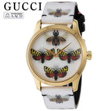 Buy Shop Gucci G Timeless Quartz White Dial White Leather Strap Watch For Women - YA1264109 USA Online