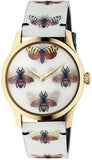 Buy Shop Gucci G Timeless Quartz White Dial White Leather Strap Watch For Women - YA1264109 USA Online