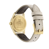 Buy Shop Gucci G Timeless Quartz White Dial White Leather Strap Watch For Women - YA126580A USA Online