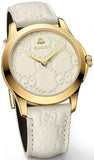 Buy Shop Gucci G Timeless Quartz White Dial White Leather Strap Watch For Women - YA126580A USA Online