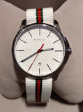 Buy Shop Gucci G Timeless Quartz White DIal White NATO Strap Watch For Men - YA126322 USA Online