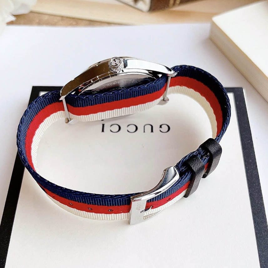 Buy Shop Gucci G Timeless Quartz White Red Blue Dial Multicolored NATO Strap Watch For Men - YA1264059 USA Online