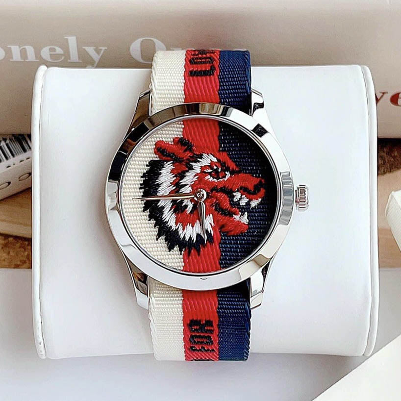 Buy Shop Gucci G Timeless Quartz White Red Blue Dial Multicolored NATO Strap Watch For Men - YA1264059 USA Online