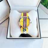 Buy Shop Gucci G Timeless Quartz Yellow & Purple Dial Yellow & Purple NATO Strap Watch For Men - YA1264069 USA Online
