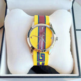 Buy Shop Gucci G Timeless Quartz Yellow & Purple Dial Yellow & Purple NATO Strap Watch For Men - YA1264069 USA Online