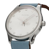 Buy Shop Gucci G Timeless Silver Dial Blue Leather Strap Watch for Women - YA1265039 USA Online