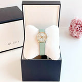 Buy Shop Gucci G Timeless Silver Dial Green Leather Strap Watch for Women - YA1265040 USA Online