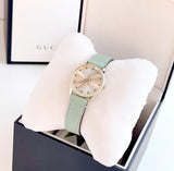 Buy Shop Gucci G Timeless Silver Dial Green Leather Strap Watch for Women - YA1265040 USA Online