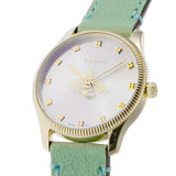 Buy Shop Gucci G Timeless Silver Dial Green Leather Strap Watch for Women - YA1265040 USA Online