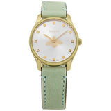 Buy Shop Gucci G Timeless Silver Dial Green Leather Strap Watch for Women - YA1265040 USA Online