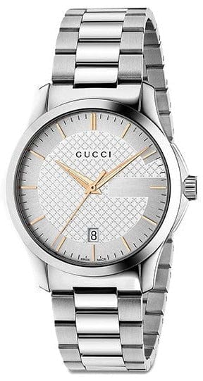 Buy Shop Gucci G Timeless Silver Dial Silver Steel Strap Unisex Watch - YA126442 USA Online