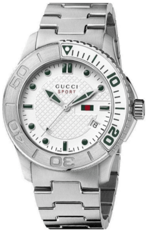 Buy Shop Gucci G Timeless Silver Dial Silver Steel Strap Watch For Men - YA126232 USA Online