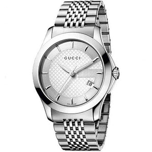 Buy Shop Gucci G Timeless Silver Dial Silver Steel Strap Watch For Men - YA126401 USA Online