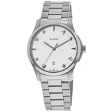 Buy Shop Gucci G Timeless Silver Dial Silver Steel Strap Watch For Women - YA1264028 USA Online
