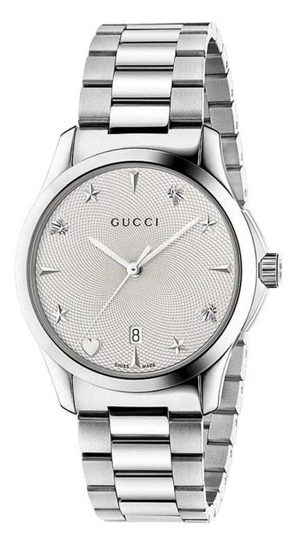 Buy Shop Gucci G Timeless Silver Dial Silver Steel Strap Watch For Women - YA1264028 USA Online