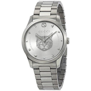 Buy Shop Gucci G Timeless Silver Dial Silver Steel Strap Watch For Women - YA1264095 USA Online