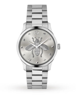 Buy Shop Gucci G Timeless Silver Dial Silver Steel Strap Watch For Women - YA1264126 USA Online