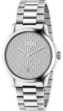Gucci G Timeless Silver Dial Silver Steel Strap Watch For Women - YA126551