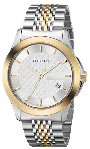 Buy Shop Gucci G Timeless Silver Dial Two Tone Steel Strap Watch For Men - YA126409 USA Online
