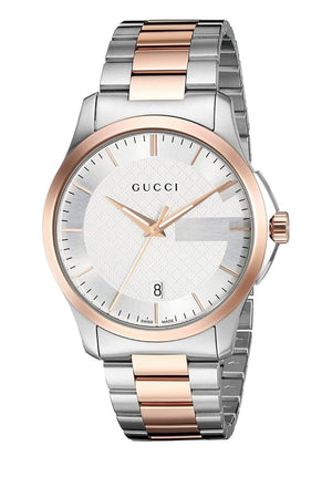 Buy Shop Gucci G Timeless Silver Dial Two Tone Steel Strap Watch For Men - YA126473 USA Online