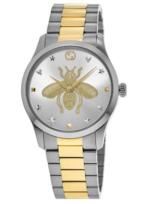 Buy Shop Gucci G Timeless Silver Dial Two Tone Steel Strap Watch For Women - YA1264131 USA Online