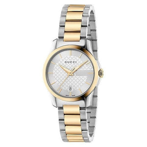 Buy Shop Gucci G Timeless Silver Dial Two Tone Steel Strap Watch For Women - YA126563 USA Online
