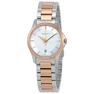 Buy Shop Gucci G Timeless Silver Dial Two Tone Steel Strap Watch For Women - YA126564 USA Online