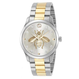Buy Shop Gucci G Timeless Silver Dial Two Tone Steel Strap Watch For Women - YA126599 USA Online