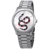 Buy Shop Gucci G Timeless Silver Dial Silver Steel Strap Watch For Women - YA1264076 USA Online