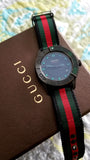 Buy Shop Gucci G Timeless Sport Black Dial Two Tone NATO Strap Watch For Men - YA126229 USA Online