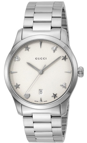 Buy Shop Gucci G Timeless White Dial Silver Steel Strap Watch For Women - YA1264028A USA Online