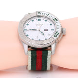 Buy Shop Gucci G Timeless White Dial Two Tone Nylon Strap Watch For Men - YA126231 USA Online