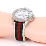 Buy Shop Gucci G Timeless White Dial Two Tone Nylon Strap Watch For Men - YA126231 USA Online