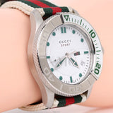 Buy Shop Gucci G Timeless White Dial Two Tone Nylon Strap Watch For Men - YA126231 USA Online