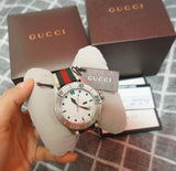 Buy Shop Gucci G Timeless White Dial Two Tone Nylon Strap Watch For Men - YA126231 USA Online