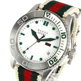 Buy Shop Gucci G Timeless White Dial Two Tone Nylon Strap Watch For Men - YA126231 USA Online